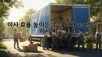 이사 효율 높이는 주말 이사 vs 평일 이사 비교